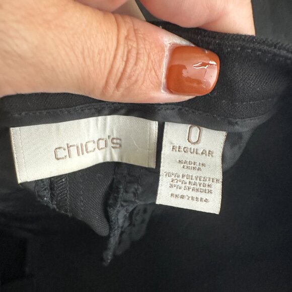 2/$30 Chico's Straight Leg Slack Pants Black 4 #BAG5 - Picture 5 of 7